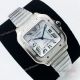 BV Factory 1 To 1 Copy Ladies Cartier Santos De Cartier Silver Diamond Watches (8)_th.jpg